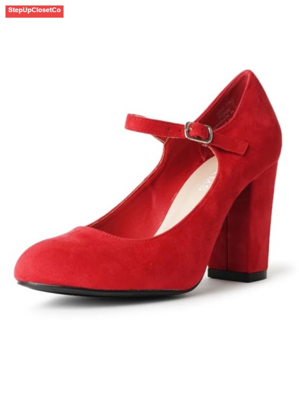 Round Toe Chunky High Heel Mary Jane Pumps Block Heel Women's Shoes